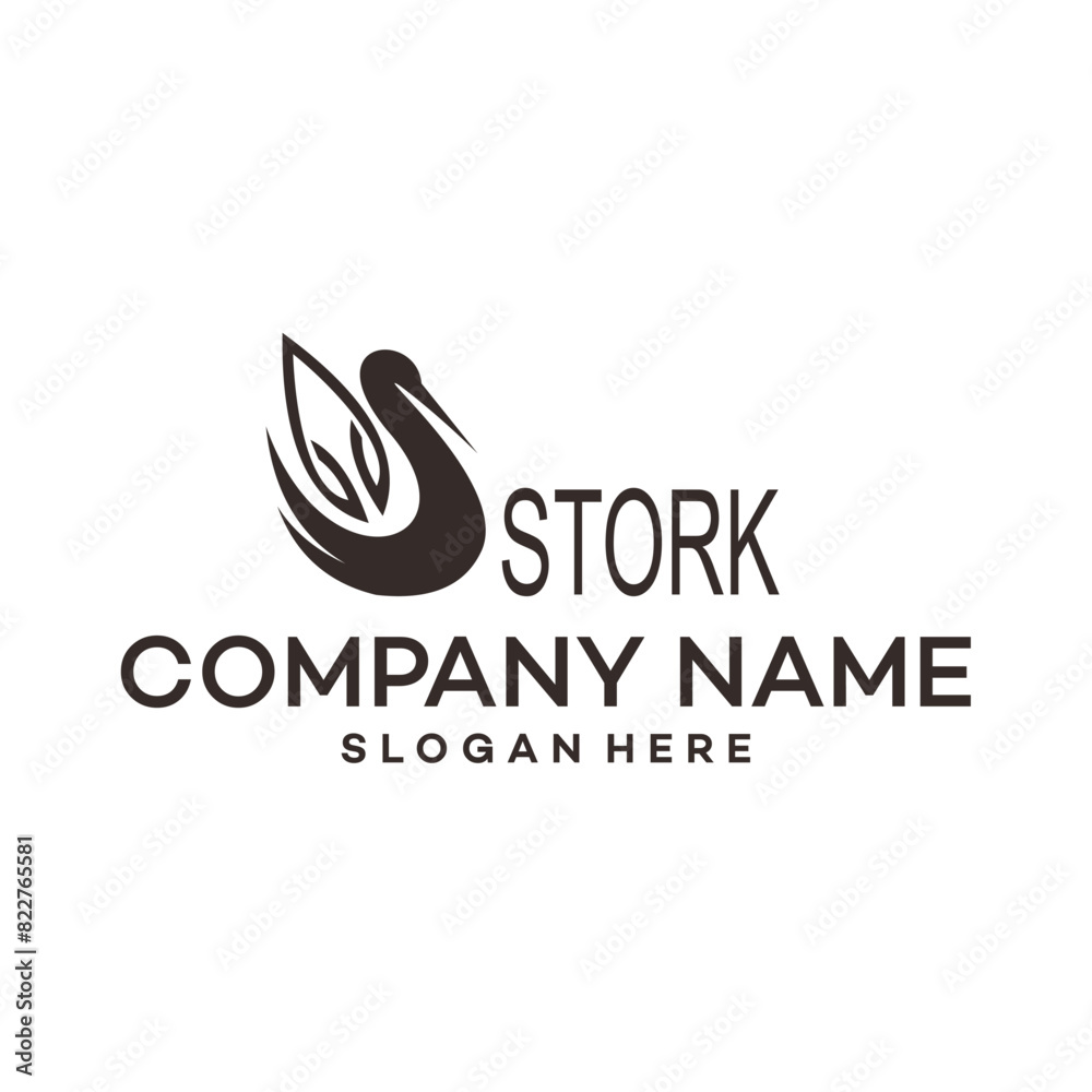 stork logo vector template illustration design stork logo vector template illustration design