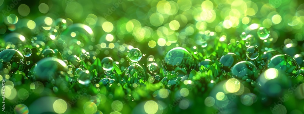 Green bubbles created a beautiful background. Green bubbles created a beautiful background.