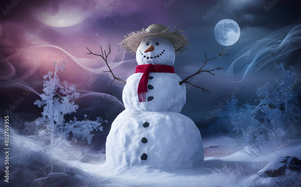 Obraz premium Snowman in the woods
