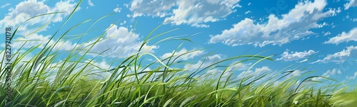 beautiful meadow with clear sky