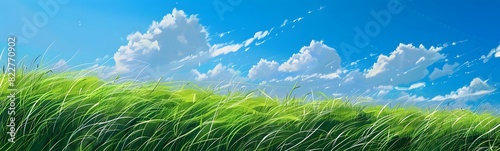 beautiful meadow with clear sky