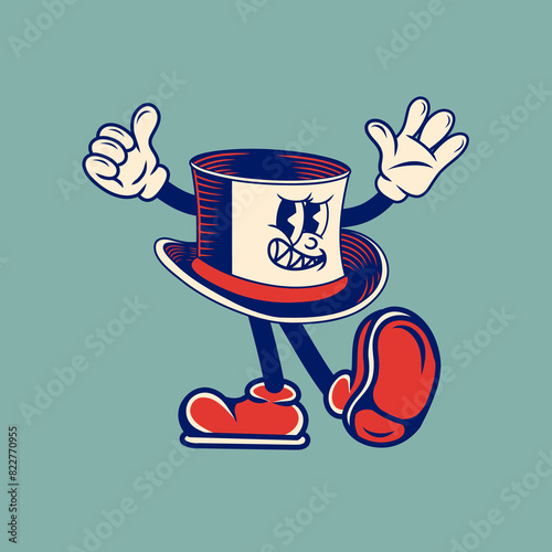Retro character design of top hat