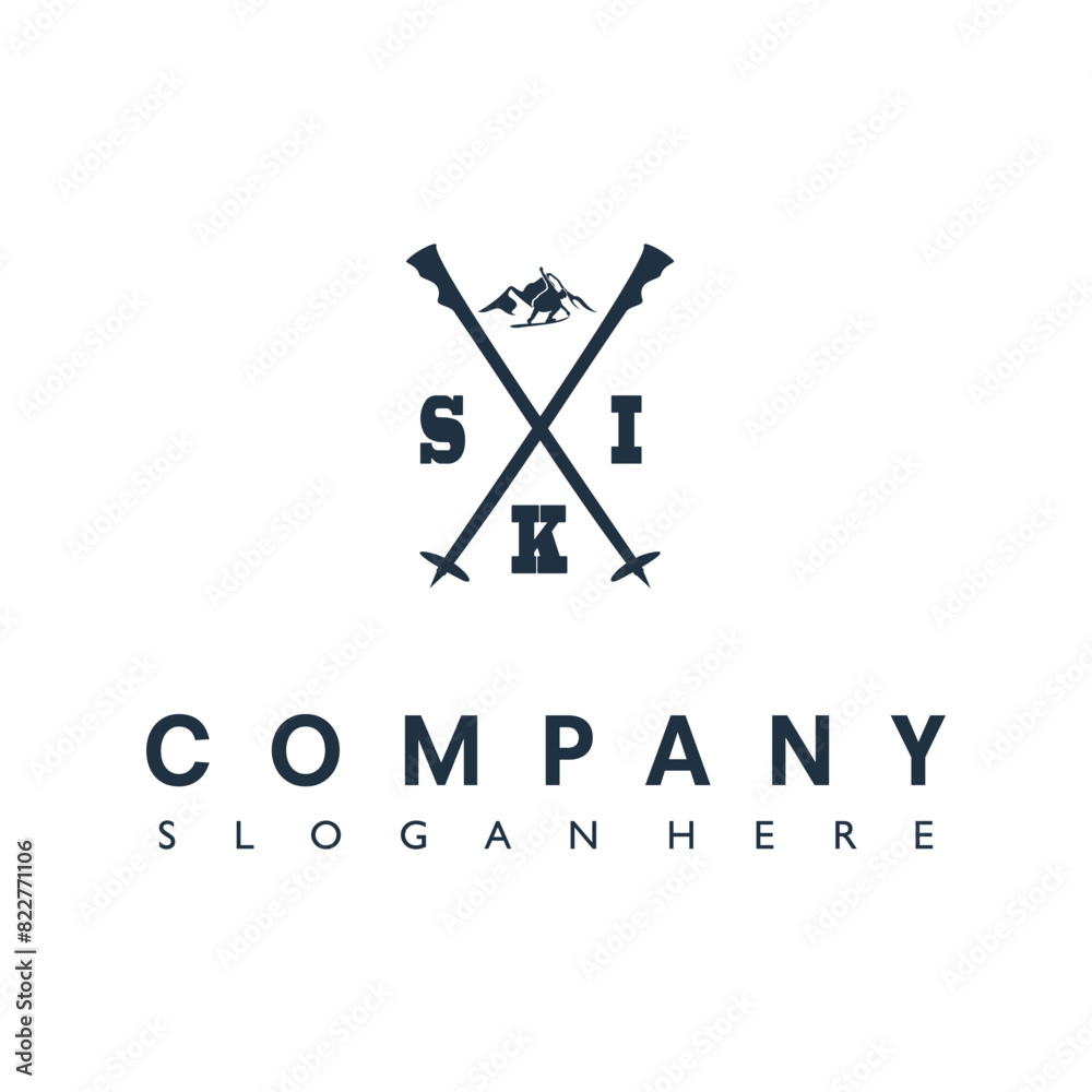 ski logo vector template illustration design ski logo vector template illustration design