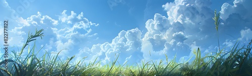 beautiful meadow with clear sky