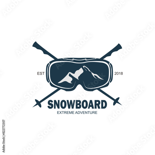 snowboard logo vector template illustration design