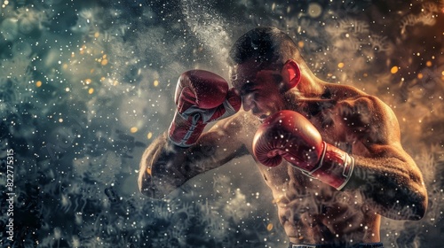 Boxer landing a punch, dramatic moment, intense action