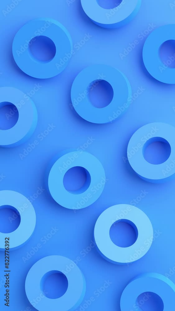 Abstract vertical animation, blue geometric background with rotating circles, 4k seamless looped video, 3d render Abstract vertical animation, blue geometric background with rotating circles, 4k seamless looped video, 3d render