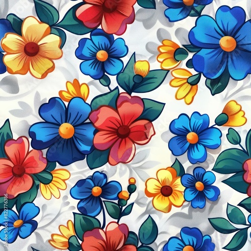 Tile seamless floral pattern  