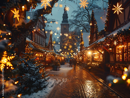 chistmas market at night