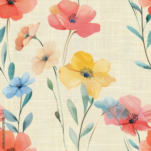 Tile seamless floral pattern 