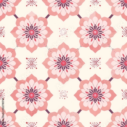 Tile Seamless simple floral mandala