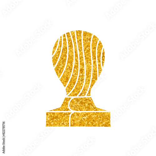 Coffee tamper drawing in gold color style