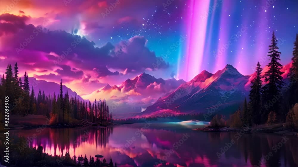A breathtaking picture of the Northern Lights illuminating the night sky with vibrant hues of green, pink, and purple, over a serene Arctic landscape. A breathtaking picture of the Northern Lights illuminating the night sky with vibrant hues of green, pink, and purple, over a serene Arctic landscape.