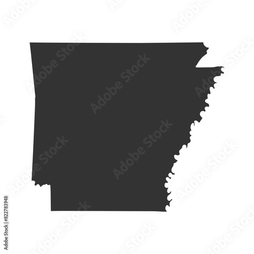 Arkansas Icon Silhouette Illustration. State Map Vector Graphic Pictogram Symbol Clip Art. Doodle Sketch Black Sign. photo