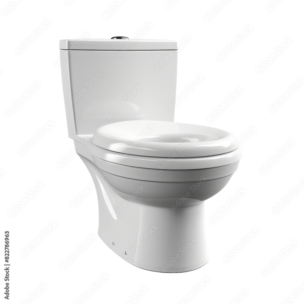 Toilet bowl isolated on transparent background, png, cut out.
