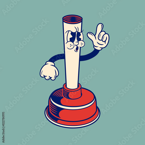 Retro character design of the plunger