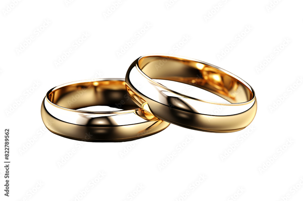Two Golden Rings isolated on transparent background, png, cut out. Two Golden Rings isolated on transparent background, png, cut out.