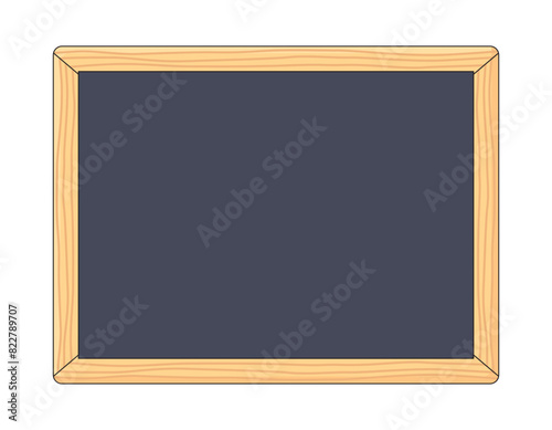 Blank black board chalkboard with wooden frame vector