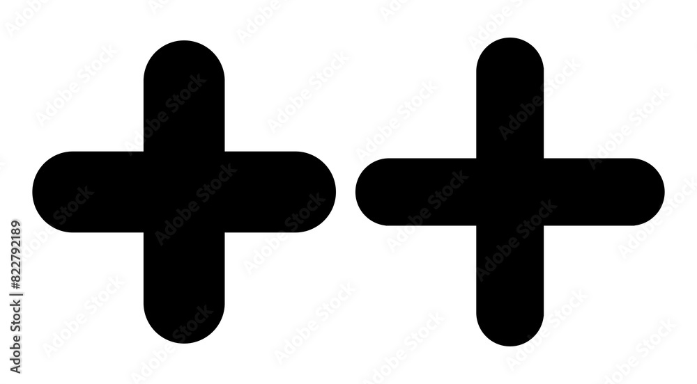 Fototapeta premium Plus Icon set. Add plus icon