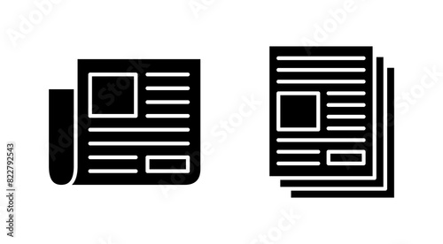 Newspaper icon set. news paper vector sign