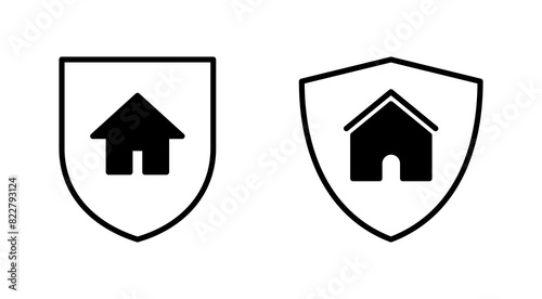 Home insurance icon set. home protection icon