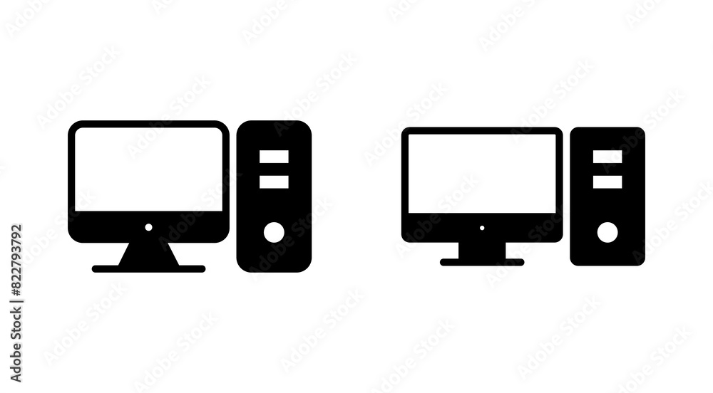 Computer icon set. computer monitor icon vector. Computer icon set. computer monitor icon vector.