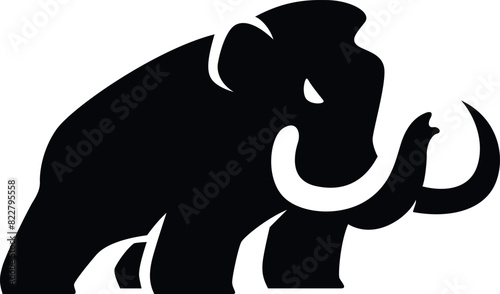 Simple Illustration of Mammoth Silhouette