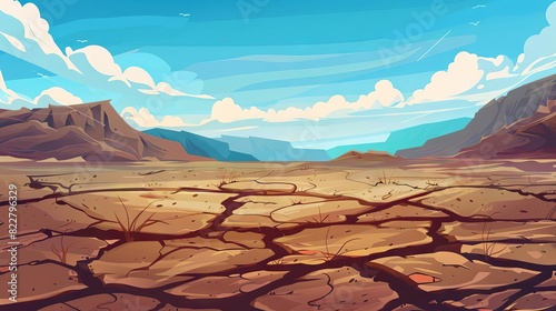 parched earth arid landscape with cracked mud texture abstract natural background drought concept illustration