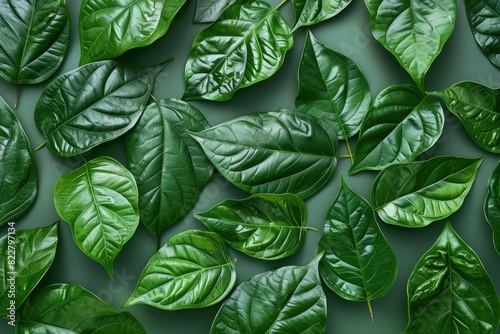 green betel leaves on a one color background - generative ai