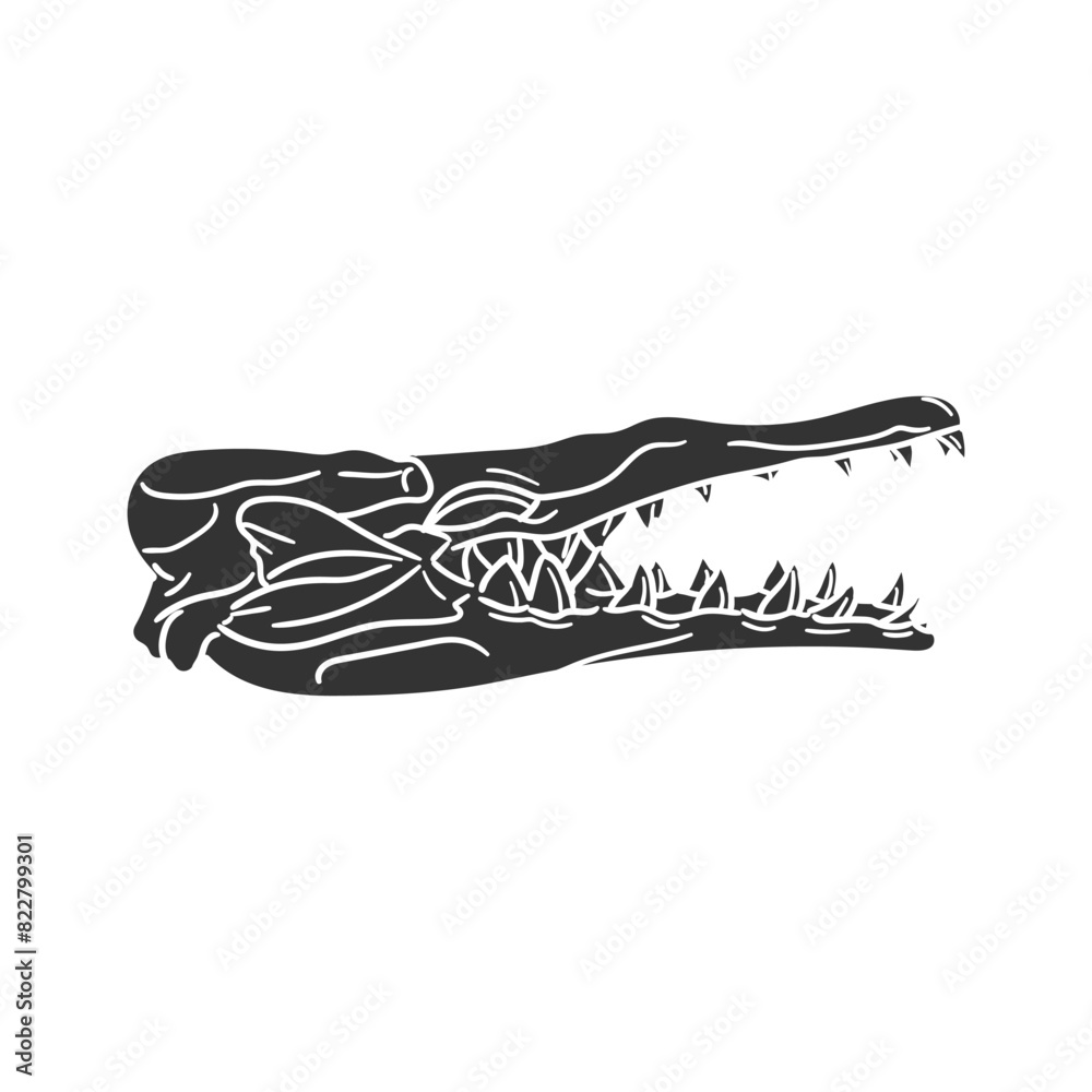 Basilosaurus Icon Silhouette Illustration. Fossil Dinosaur Vector ...