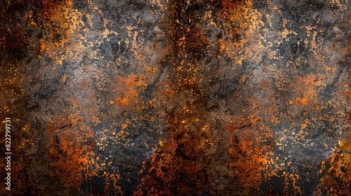 rusty metallic plate texture with grunge patina industrial sheet metal background