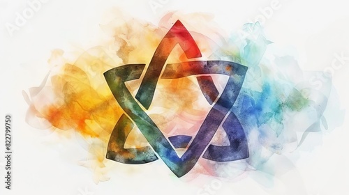 sacred triquetra holy trinity symbol in watercolor style on clean white background photo