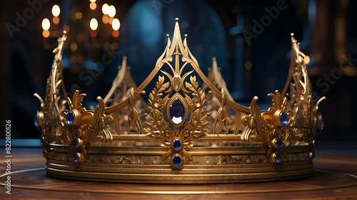 Golden crown with dark background, Golden Crown on Dark Background: Regal Symbol of Power and Royalty Stock Photos on Adobe Stock
