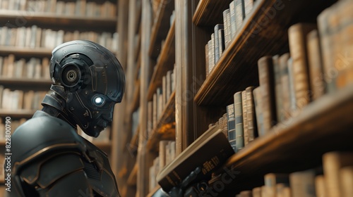 Robot Reading in Futuristic Library