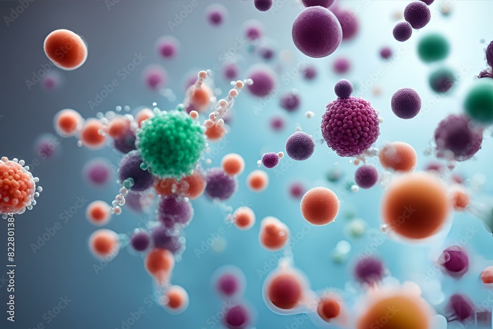 Nanoparticles for drug delivery, medication release, targeted therapy, liquid medium, colorful particles, cellular interaction, advanced medical technology Nanoparticles for drug delivery, medication release, targeted therapy, liquid medium, colorful particles, cellular interaction, advanced medical technology