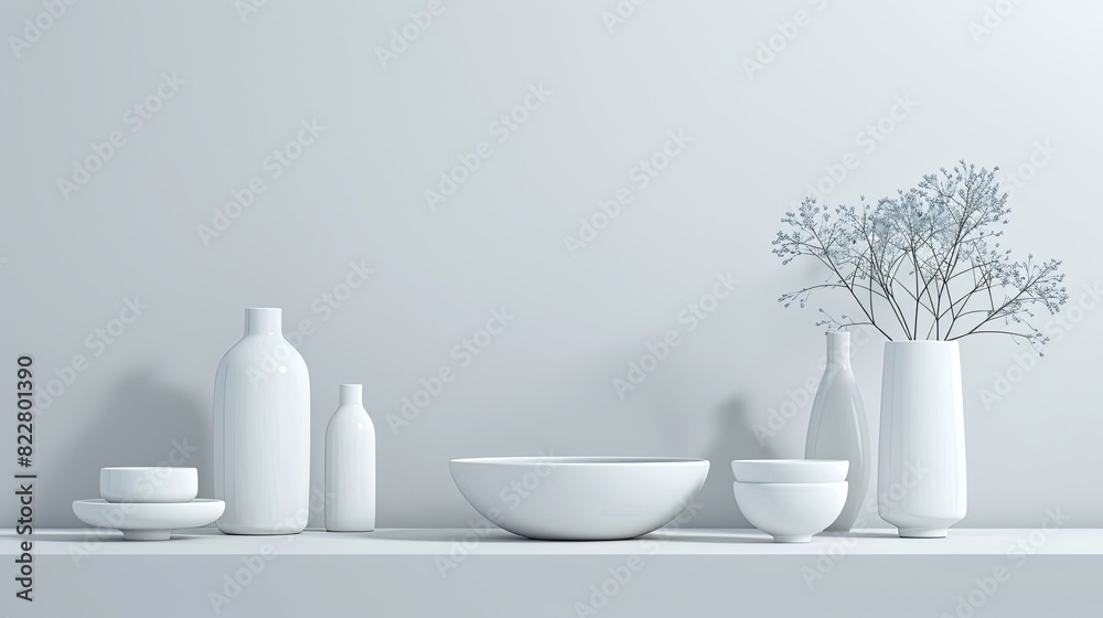 Minimalist 3D illustration of product showcased against clean backdrop