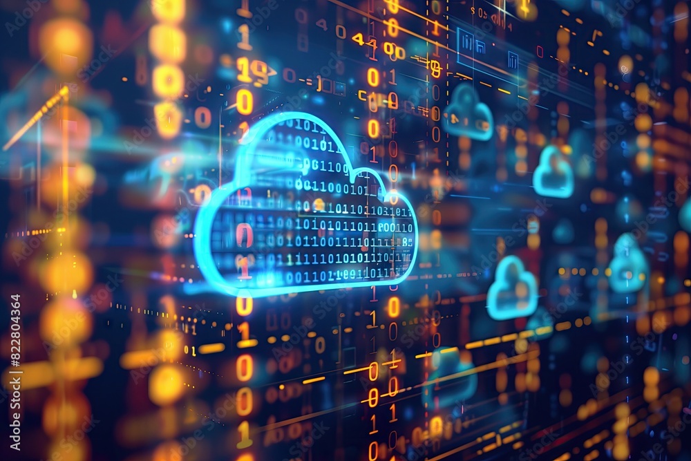 Cloud Computing 5G Wireless WiFi Network tech 3d background