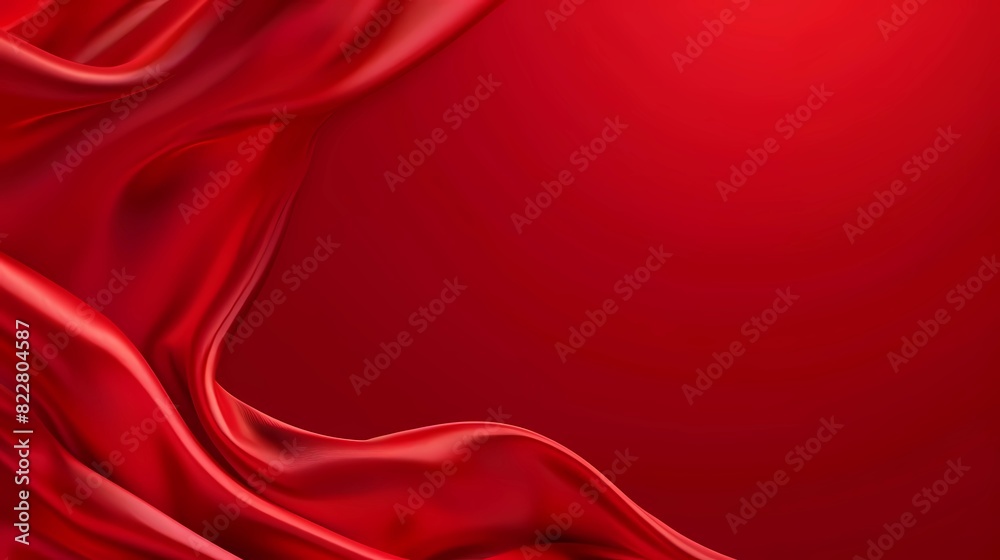 Obraz premium a red silk is draped in a line, Generative AI illustrations.