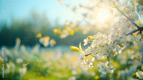 Serene spring blossoms in golden light