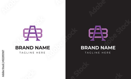 Monogram a b ab ba initial logo template