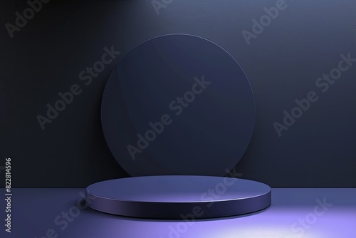 Modern minimalistic 3D podium with sleek design on space tone background. Stylish concept