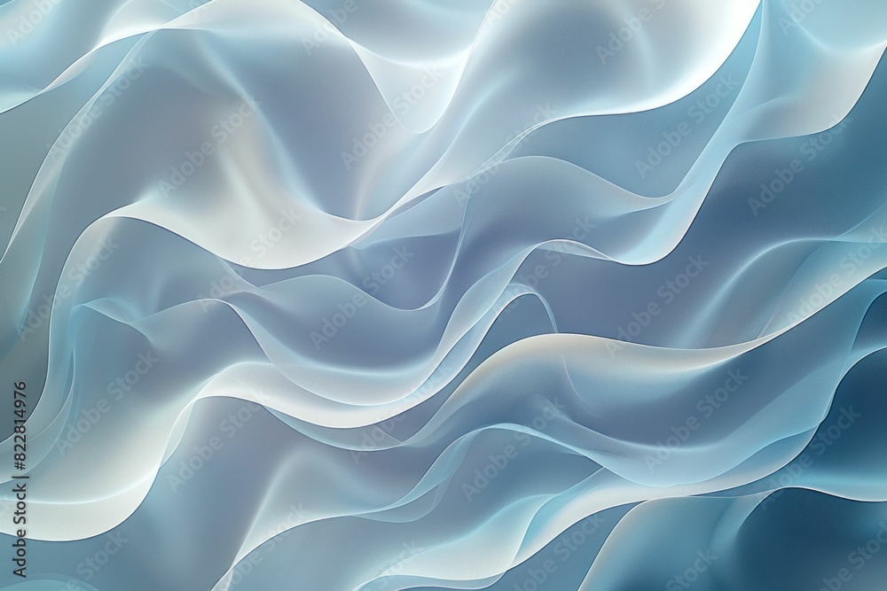 Fototapeta premium Abstract Blue and White Wavy Fabric Texture with Flowing Lines, Perfect for Fashion and Art Designs