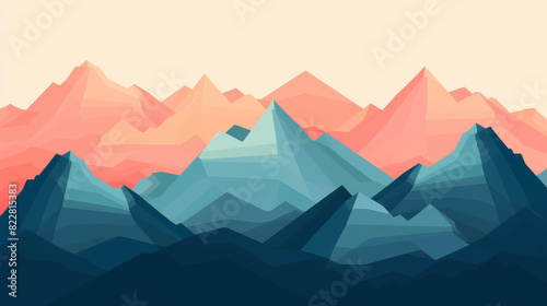 Captivating mountain range  each peak a unique hue creating a stunning visual.