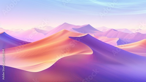 A desert landscape where colorful mist forms unique  swirling dunes.