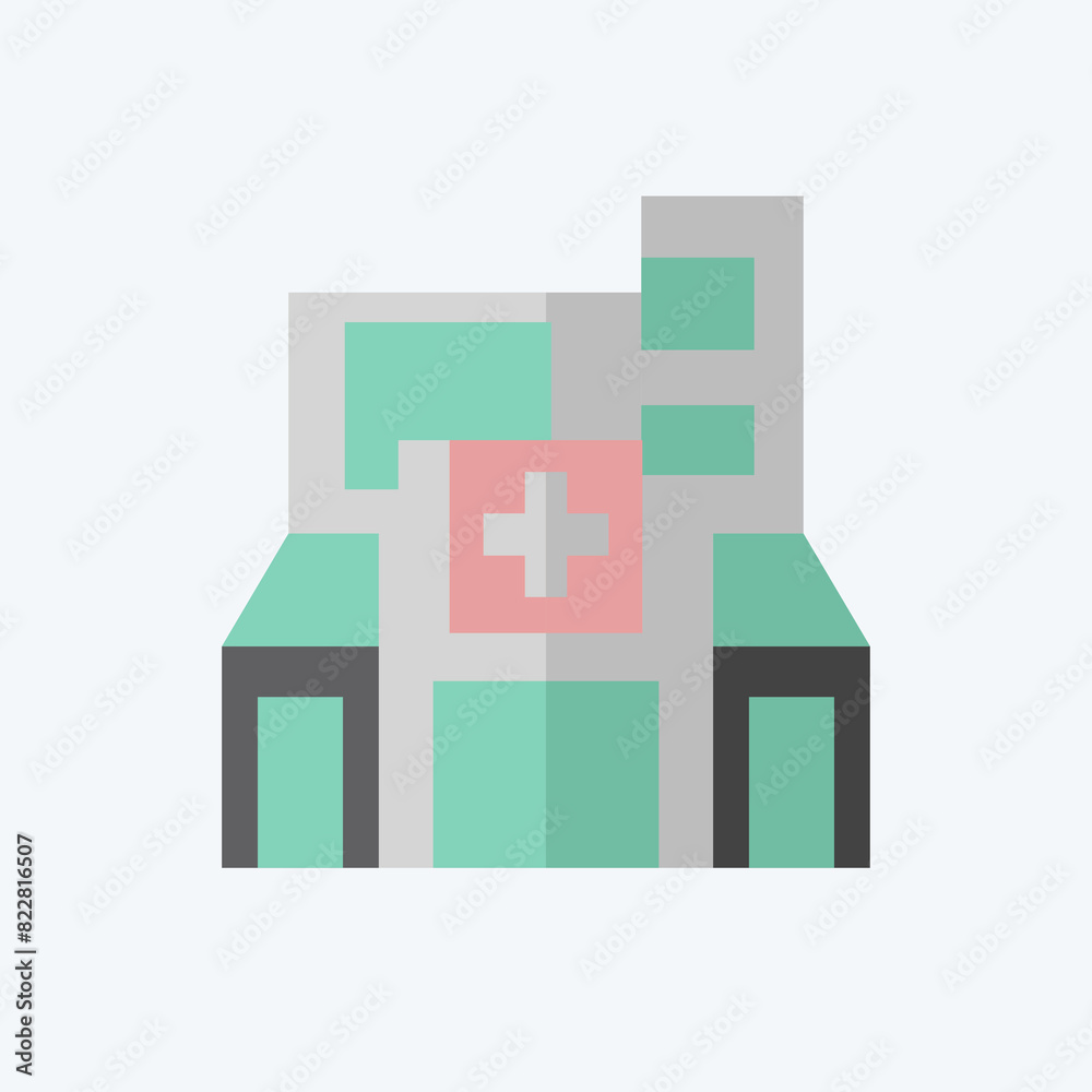 Obraz premium Icon Hospital. related to City symbol. flat style. simple design illustration