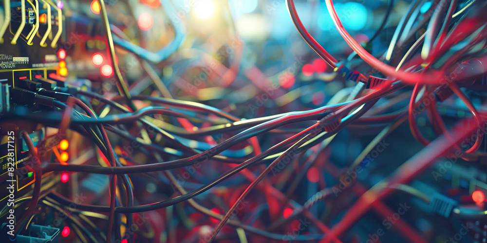 The Synaptic Symphony: A maze of tangled wires, connecting a mess of old and new technology. The Synaptic Symphony: A maze of tangled wires, connecting a mess of old and new technology.