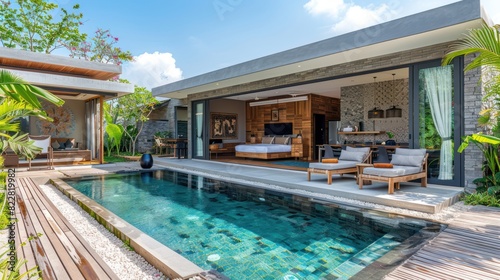 Contemporary Villa with Open Living & Private Bedroom Wing Featuring Relaxing Terrace © hisilly