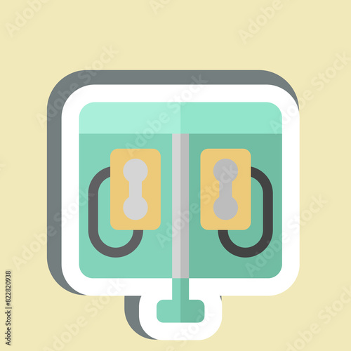 Sticker Phone Booth. related to City symbol. simple design illustration