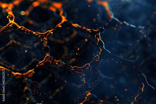 Abstract closeup of carbon filigree with hexagonal structure photo