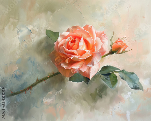 A tint of peach, subtle and sweet, caressing the scene with a gentle, warming embrace photo